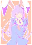  animal_ears blazer bunny_ears crescent finger_gun highres jacket long_hair necktie niwatazumi one_eye_closed open_mouth pointing purple_hair red_eyes reisen_udongein_inaba solo touhou 