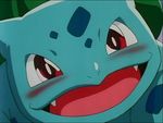  ambiguous_gender amphibian anime bald blue_skin blush bulbasaur close-up cute frog happy looking_at_viewer nintendo open_mouth plant pointy_ears pok&eacute;mon red_eyes shadow sharp_teeth shiny smile teeth tongue unknown_artist video_games young 