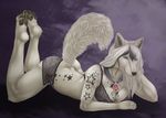  arctic_wolf bra canine female lying melzi panties raised_tail solo underwear vin wolf 