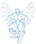  2013 abs biceps blackheart_(artist) breasts equine female flexing friendship_is_magic hooves inks invalid_tag looking_at_viewer monochrome muscles muscular_female my_little_pony navel nipples nude pegasus pussy rainbow_dash_(mlp) sketch smile solo wings 