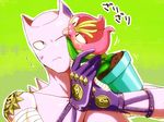  animal_ears cat_ears diamond_wa_kudakenai flower jojo_no_kimyou_na_bouken kamiura killer_queen licking nekogusa_(jojo) no_humans plant potted_plant stand_(jojo) wince 