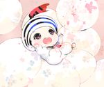  baby bad_id bad_pixiv_id black_hair bubble buck_teeth chibi dixie_cup_hat hat higashikata_jousuke_(jojolion) jojo_no_kimyou_na_bouken jojolion male_focus military_hat pino_0_0 solo 