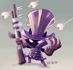  caitlyn_(league_of_legends) caitlyn_(league_of_legends)_(cosplay) cosplay crossdressing cupcake dress food frills gloves gun hat inkinesss league_of_legends male_focus rifle solo top_hat veigar weapon 