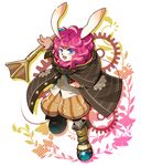  ars_goetia blue_eyes book boots bunny_ears capelet furry ipos_(mygrimoire) kyousaku monster_boy mygrimoire no_humans pants pink_hair smile wand 