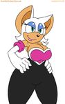  bat big_breasts blue_eyes breasts cleavage clothed clothing female habbodude hair mammal rouge_the_bat sega smile solo sonic_(series) supersonicrulaa white_hair 