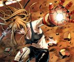  action blonde_hair blue_eyes breasts gauntlets ground_shatter iron_man_(comics) iron_man_3 large_breasts long_hair marvel pepper_potts pole power_armor reducto solo spoilers sports_bra 