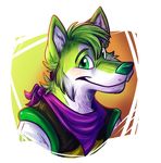  anthro bandanna canine cute dog headshot husky invalid_color mammal niic portrait purple purple_clothing rileyy smirk solo 