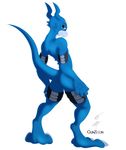  digimon dragon flamedramon gunzcon looking_at_viewer male nude scalie solo 