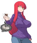  bad_id bad_pixiv_id bdsm biriri-ane_(space_jin) breasts contrapposto crushing denim femdom highres huge_breasts impossible_clothes impossible_sweater jeans jitome long_hair original pain pants red_hair ribbed_sweater sidelocks slit_pupils solo space_jin squeezing_testicles standing sweater testicles torture turtleneck x-ray yellow_eyes 