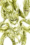  glowing glowing_eyes godzilla_(series) keizer_ghidorah king_ghidorah madara_inosuke monochrome monster_girl personification spot_color yellow 