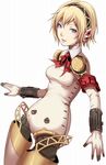  aegis_(persona) android blonde_hair blue_eyes bow ina_(gokihoihoi) persona persona_3 ribbon short_hair solo 