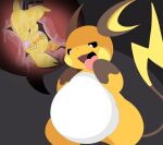  ambiguous_gender belly big_belly bodily_fluids duo feral generation_1_pokemon hi_res internal mammal nintendo open_mouth parupoke pikachu pokemon pokemon_(species) raichu saliva spiral_eyes vore 