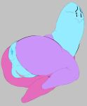 anus awkward_smile boggo_(land_of_boggs) female genitals hi_res land_of_boggs looking_at_viewer lying ponk pussy smile solo thick_thighs unknown_species