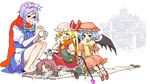  bad_id bad_pixiv_id bat_wings beniko flandre_scarlet hat hong_meiling izayoi_sakuya multiple_girls oekaki remilia_scarlet ribbon scarf snowman tears touhou wings winter yagokoro 