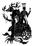2016 5_claws 5_fingers ambiguous_gender anthro antlers arachnid arthropod biped black_and_white bloodborne button_(fastener) cage caged_head canid cheek_tuft claws clothed clothed_human clothed_male clothing coat crescent_moon digital_drawing_(artwork) digital_media_(artwork) facial_tuft female female_feral feral fingers fromsoftware fur fur_tuft grin group hair hi_res horn human kneeling larger_anthro larger_feral male male_anthro male_human mammal micolash_(bloodborne) monochrome monster moon multi_eye multi_tail ribs rom_the_vacuous_spider_(bloodborne) sharp_teeth silhouette simple_background size_difference smaller_human smaller_male smile snout sony_corporation sony_interactive_entertainment spider standing sunnyclockwork tail tail_tuft teeth topwear trio tuft vest vicar_laurence_(bloodborne) white_background