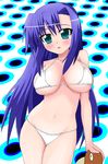  aqua_eyes bikini blue_hair breasts ginga_nakajima large_breasts long_hair lyrical_nanoha mahou_shoujo_lyrical_nanoha_strikers sawa_(snack_yoshie) solo swimsuit 