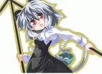  animal_ears grey_hair highres jewelry marker_(medium) milkpanda mouse mouse_ears mouse_tail nazrin necklace pendant red_eyes solo tail touhou traditional_media 