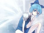  bad_id bad_pixiv_id blue_eyes blue_hair bow cirno ribbon sasamori_tomoe short_hair solo touhou wings 