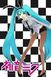  animal_ears bad_id bad_pixiv_id blue_eyes blue_hair bunny_ears happy hatsune_miku legwear_under_shorts long_hair necktie pantyhose pantyhose_under_shorts shorts solo twintails utako very_long_hair vocaloid 