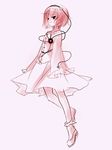  bad_id bad_pixiv_id binega~a dress hairband heart komeiji_satori lowres monochrome pink solo touhou 