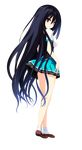  absurdres black_hair cocoro@function! full_body hayami_asagao highres long_hair looking_back mary_janes motoi_ayumu official_art red_eyes school_uniform shoes socks solo transparent_background very_long_hair white_legwear 