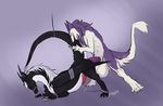  ass_up balls bandage bdsm big_balls black_body bondage bound claws dragon duo erection eyes_closed from_behind fur gay gradient_background maim male mane open_mouth penis purple_background purple_fur raised_tail sergal sex side_view spread_legs spreading standing tail_grab tail_tuft toe_claws tuft wings 