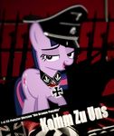  cutie_mark equine female feral friendship_is_magic hair horn horse looking_at_viewer mammal my_little_pony nazi open_mouth passiveusererwinwoz pony propaganda solo ss text twilight_sparkle_(mlp) two_tone_hair unicorn 