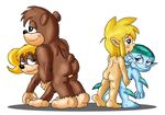  banjo banjo-kazooie banjo_(banjo-kazooie) banjo_kazooie bear blonde_hair blue_eyes blush butt doggystyle female from_behind hair human link looking_back male mammal princess_ruto sex standing straight the_legend_of_zelda tooty video_games zora 