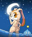  brown_eyes butt chao cheese_the_chao cream_the_rabbit duo eyes_closed female lagomorph long_ears mammal moon nude pussy rabbit sega sl350 sonic_(series) stars water young 