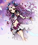  bike_shorts light_smile long_hair midriff milk_(yes!_precure_5) milky_rose mimino_kurumi nakagawa_waka navel petals pink_eyes precure purple_hair purple_shorts shorts solo yes!_precure_5 yes!_precure_5_gogo! 