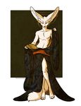  bix707 canine ear_piercing etheras fennec fox hi_res japanese_clothing kimono looking_at_viewer male mammal piercing solo standing undressing 