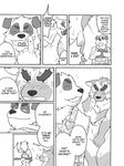  bigger_version_at_the_source canine comic male mammal muscles navel paws plain_background ryuta-h solo translation_request 