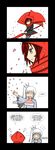  4koma brown_hair cape cherry_blossoms comic english expressionless from_side highres lunarisaileron multiple_girls profile ruby_rose rwby short_hair upper_body weiss_schnee 