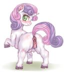  anatomically_correct anatomically_correct_pussy animal_genitalia anus big_anus blush butt censored cub equine equine_pussy female feral friendship_is_magic green_eyes hair hoihoi horn horse looking_at_viewer looking_back mammal my_little_pony nipples plain_background pony puffy_anus purple_hair pussy solo standing sweetie_belle_(mlp) teats two_tone_hair unicorn white_background young 