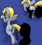  bent_over big_butt blonde_hair blush butt cunnilingus cutie_mark derpy_hooves_(mlp) equine female friendship_is_magic hair horse human male mammal monkeyxflash my_little_pony oral oral_sex pegasus pony sex straight vaginal wing_boner wings yellow_eyes 