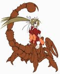  arthropod blonde_hair blue_eyes colored edit female girtablilu hair maid maid_uniform monster monster_girl plain_background scorpion solo taur unknown_artist 