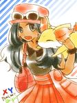  alternate_hair_color dark_skin female_protagonist_(pokemon_xy) fennekin pokemon pokemon_(game) pokemon_xy rigu_(what_will_be_will_be!) serena_(pokemon) 