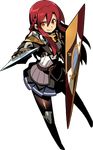  1girl atlus official_art orange_eyes racoona_sheldon red_hair sekaiju_no_meikyuu shin_sekaiju_no_meikyuu_millenium_no_shoujo solo sword weapon 