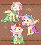  bad_id bad_pixiv_id cape flower fluttershy hair_flower hair_ornament heart jewelry long_hair multiple_persona my_little_pony my_little_pony_friendship_is_magic no_humans ornament pegasus pink_hair pony shiitake_hari wings 