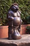  big_balls chubby clothing hat hi_res hyper hyper_balls male nipples open_shirt public real sculpture shirt solo statue tanuki unknown_artist 