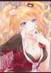 blonde_hair breasts character_name cleavage danganronpa danganronpa_1 enoshima_junko gucce222 hair_ornament hairclip jewelry large_breasts long_hair sleeves_rolled_up spoilers twintails 