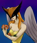  1girl artist_request bird_wings dc_comics dcau female flower hawkgirl helmet highres justice_league solo wings 