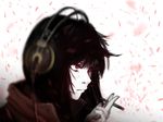  akg bad_id bad_pixiv_id black_hair cigarette gloves headphones murimu original red_eyes smoking solo white_gloves wind 