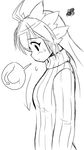  breast_conscious gomamiso_(gomamiso_sp) greyscale highres long_hair monochrome original simple_background solo squiggle white_background 