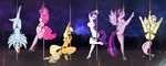  absurd_res anthro anthrofied applejack_(mlp) blush breasts butt cash cutie_mark dancing equine female fluttershy_(mlp) friendship_is_magic garter group hair hi_res hooves horn horse invalid_tag looking_at_viewer looking_back mammal mane money multi-colored_hair my_little_pony nipples one_eye_closed open_mouth panties pegasus pinkie_pie_(mlp) pole pole_dancing pony rainbow_dash_(mlp) rainbow_hair rarity_(mlp) scorpdk smile spread_legs spreading thong twilight_sparkle_(mlp) underwear unicorn upside_down winged_unicorn wings wink 