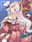  bad_id bad_pixiv_id bare_shoulders long_hair mutou_kurihito red_eyes sengoku_collection solo takeda_shingen_(sengoku_collection) white_hair 