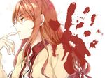  brown_eyes brown_hair gung hand_print long_hair mugino_shizuri solo to_aru_majutsu_no_index 