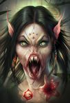  female flower hatchetlovelette13 horror john_kearney long_ears monster nightmare_fuel scary solo teeth 