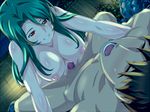  anal blush breasts censored futa_with_male futanari green_hair large_breasts long_hair missionary nipples no_eyes nude open_mouth penis potato_house red_eyes sex shiny shiny_skin smile spread_legs zantei 