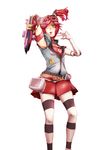  ark_ardjet_zoe bad_id bad_pixiv_id belt borderlands borderlands_2 choker gaige gloves goggles green_eyes gun highres pantyhose prosthesis red_hair solo twintails weapon 